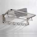 838 New design and stainless steel foldable towel rack with hooks